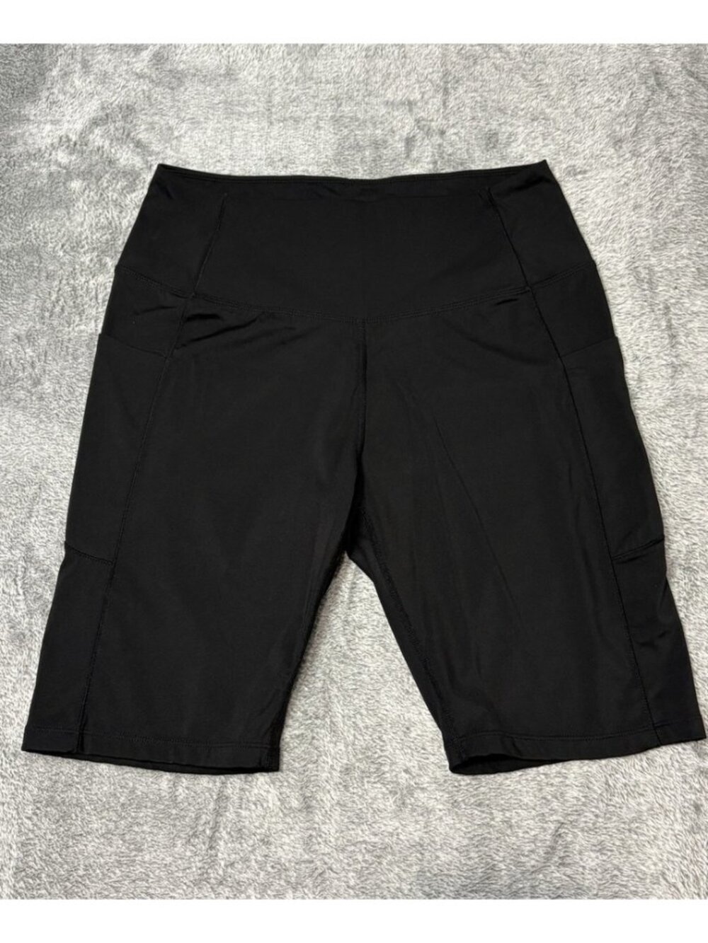 Aerie Biker Shorts Womens L Black High Rise Athletic Stretch Pocket Activewear - Picture 1 of 2